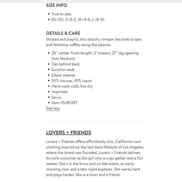 Lovers+Friends Malia Bold Striped Romper Ruffled Rainbow One Piece Cold Shoulder - Picture 8 of 8